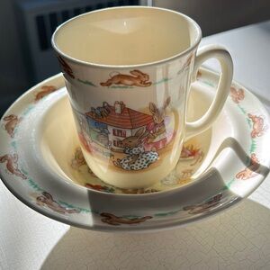 Royal Doulton vintage Bunnykins dish set for children.